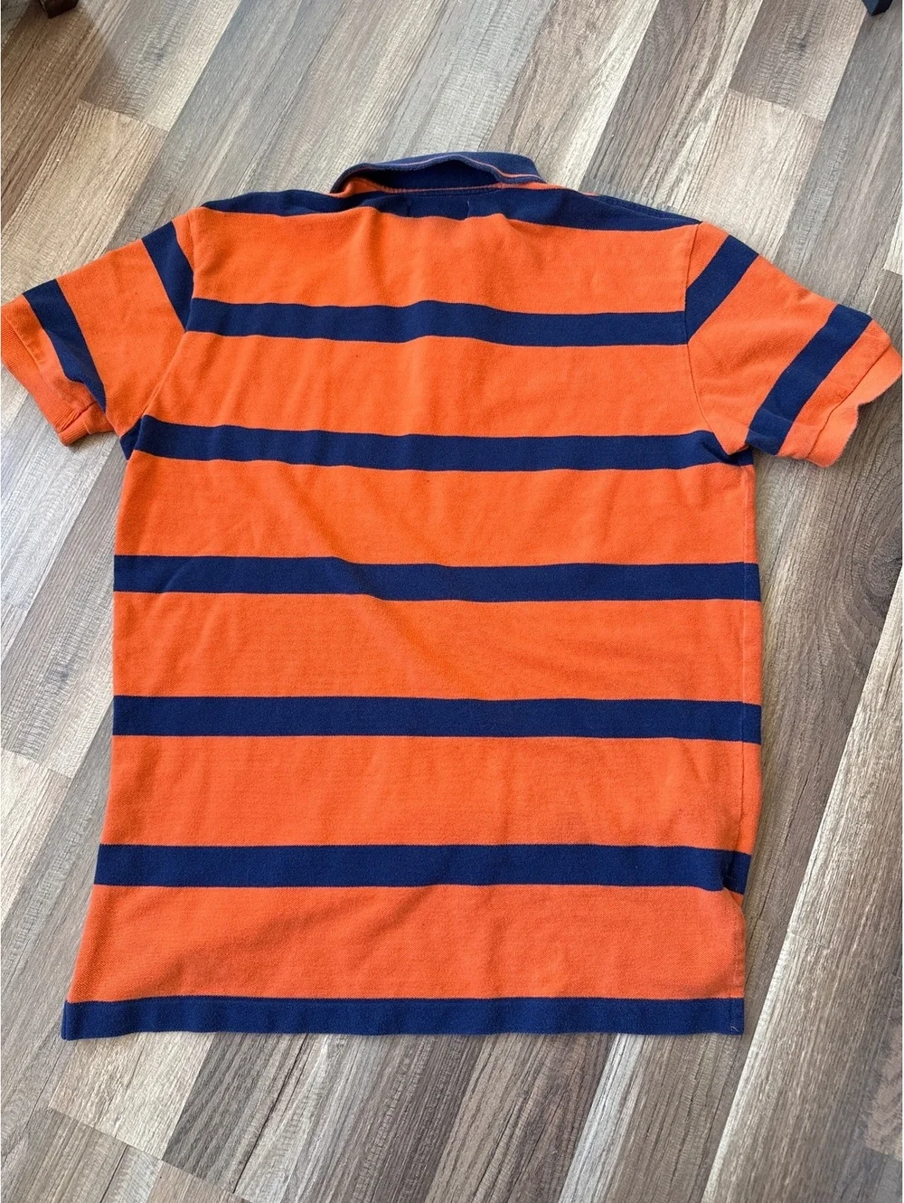 Vintage Polo Ralph Lauren Striped Polo Shirt Men's Large Orange Blue Cotton